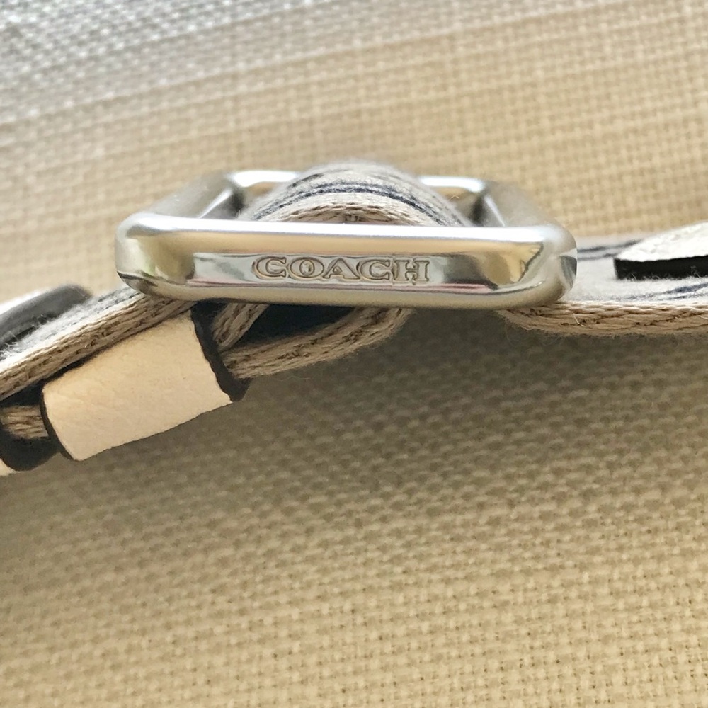 Coach Beige and Black Logo Webbing Strap - Picture 7 of 10